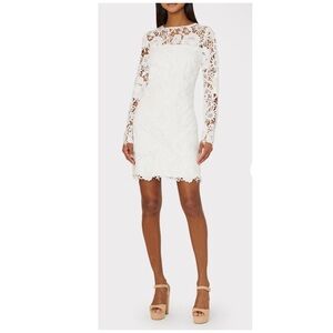 Milly | Nessa 3D White Lace Mini Dress LWD Bride | 4
